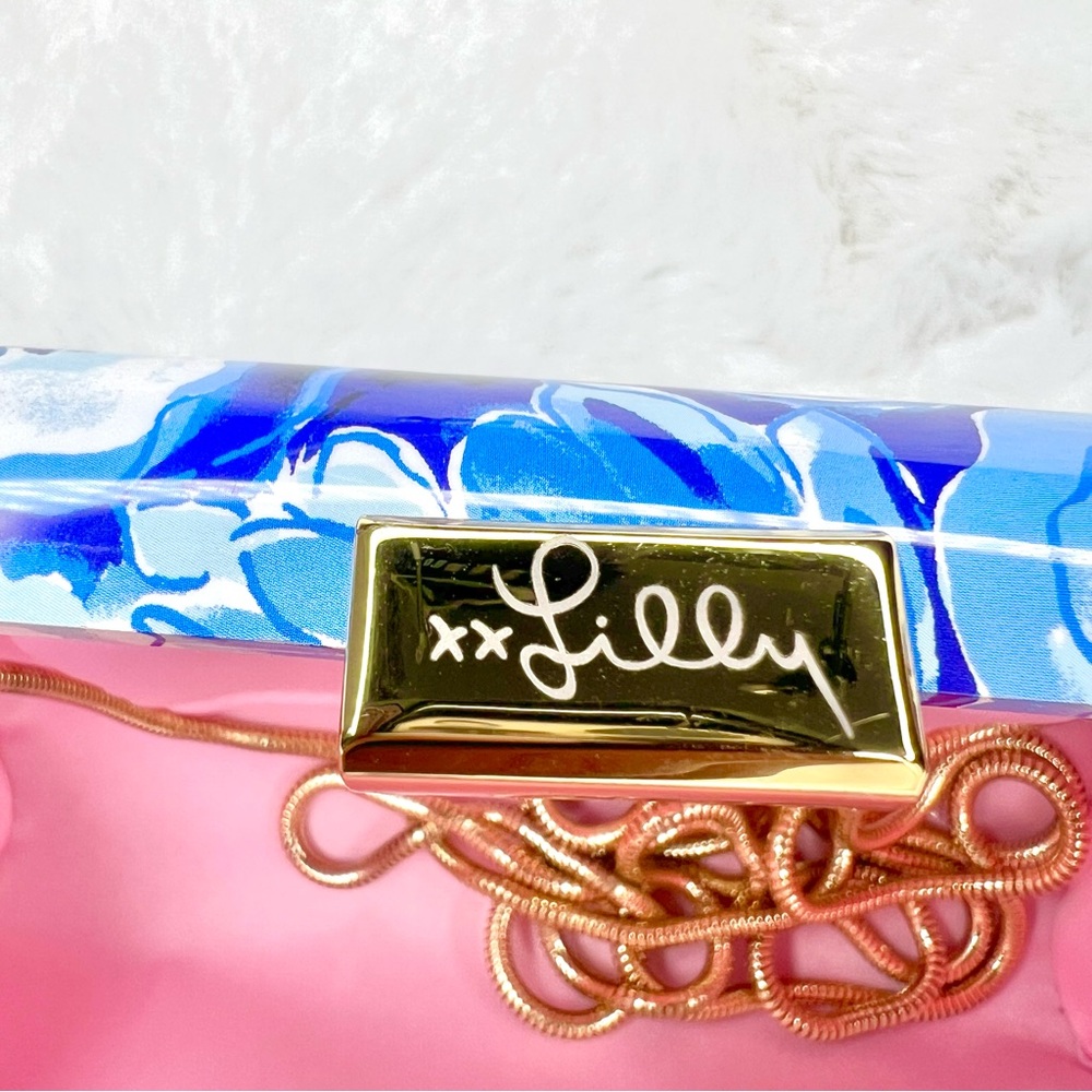 Lilly Pulitzer Catch N Keep Hard Shell Clutch Coastal Blue - Picture 7 of 15